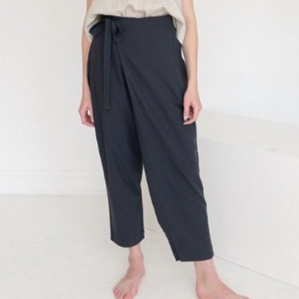 Elegant Charcoal Wrap Pants